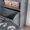 SEVOBAL Pet Bowl Feeder Station with Storage Cabinet Raised Bowls and Hanger for Feeding Supplies, Gray, 24"*14"*32.25" - 3 of 4