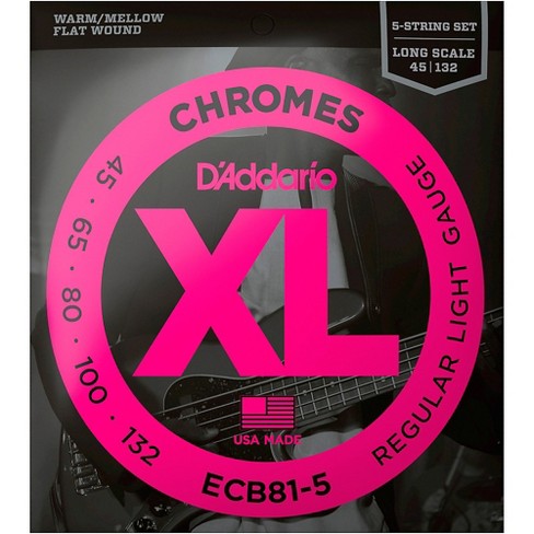 D'Addario ECB81-5 Chromes XL Flatwound Bass Strings - Light Gauge - image 1 of 4