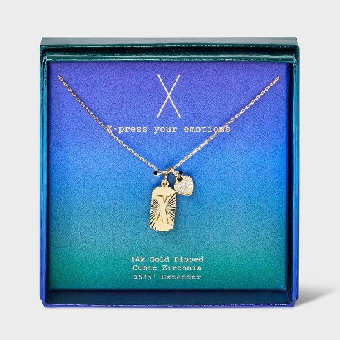 X and deals heart necklace gold