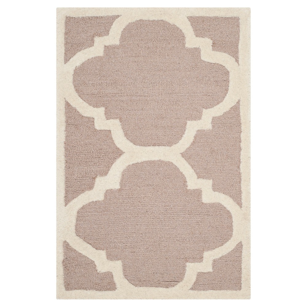 2'x3' Landon Texture Wool Rug Beige/Ivory - Safavieh