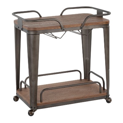 Oregon Industrial Bar Cart Antique - LumiSource