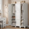 Armoire Wardrobe Closet with 2 Doors,72" Wooden Wardrobe Cabinet with Hanging Rod, Narrow Tall Armoire with 18 Adjustable Shelves for Bedroom - 3 of 4