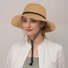 Anna-Kaci Wide Brim Straw Sun Hat with Chin Strap and Black Cord Detail for Outdoor Protection and Stylish Shade - 2 of 4