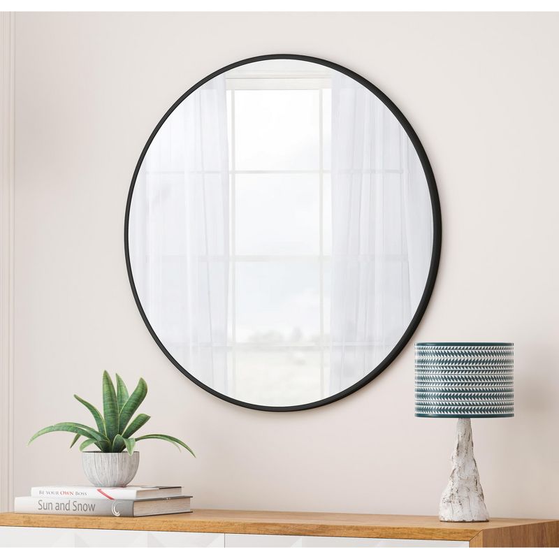 Colt Circle Metal Frame Large Circle Wall Mounted Mirror -The Pop Home, 4 of 7