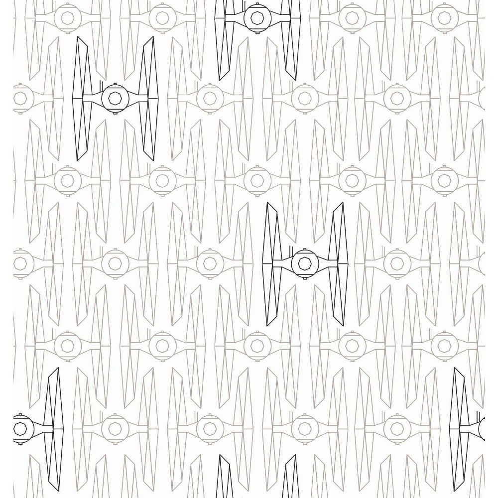 Photos - Wallpaper Roommates Star Wars Tie Fighter Peel and Stick Kids'  - : Removable Vinyl, Self-Adhesive, Black, 28 Sq Ft Coverage 