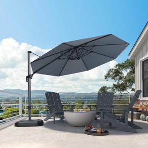 PURPLE LEAF 11 Feet Patio Umbrella Outdoor Cantilever Round Umbrella Aluminum Offset Umbrella with 360-degree Rotation for Garden Pool Patio - 1 of 4