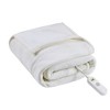 ETL certified 100% polyester Electric Blanket Solid Fleece to Faux-Shearling Heated Blanket - 3 of 4