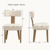 ADILE Upholstered Dining Chairs Set of 2, Mid Century Modern Kitchen Chairs w/Curved Backrest & Rubber Wood Legs - 3 of 3