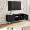 ChicFurnit Decorative Storage Cabinet Mid Century Modern TV Stand with Fluted Doors for Living Room, Black, 60.00"*19.30"*5.50" - 2 of 4