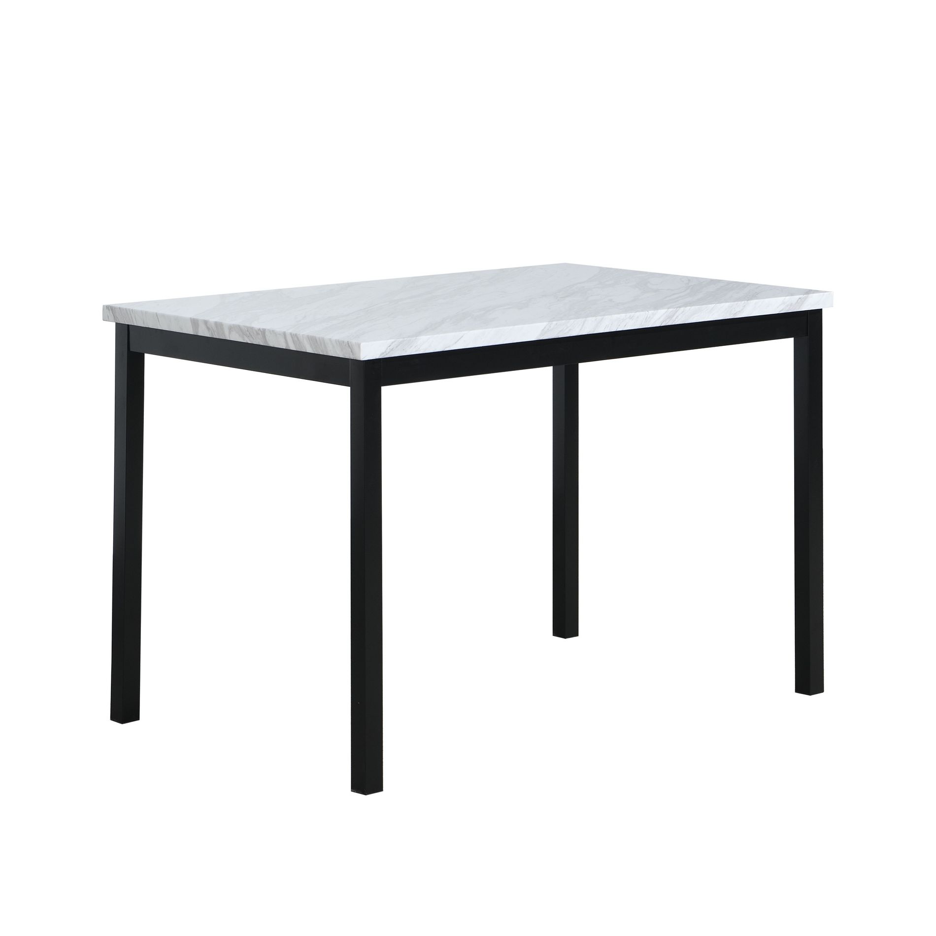 NicBex Dining Room Table 45" Modern Dining Table Counter Height Table with Faux Marble Top and Metal Legs for Dining Room, White