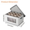 3-Pack Grey Wine Glass Storage Box with Lid, 12-Compartment Stemware Organizer with Handle & Window - 2 of 4