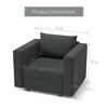 Ainfox Module Single Sofa With Armrest Dark Grey - 2 of 4