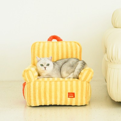 ZEZE Striped Furniture Style Sofa Cat Bed