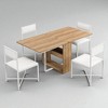 5-Piece Extendable Dining Table Set for Small Spaces, 63" Foldable Kitchen Table with Storage Rack and 4 PU Leather Upholstered Chairs - 2 of 4