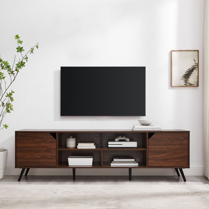 Mid-Century Modern Wide Storage TV Stand for TVs up to 80" - Saracina Home, 5 of 14