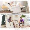 PAGED Modern 360 Degree Swivel Recliner Chair, PU Leather Rocking Chair with Side Pocket, Comfy Accent Chair for Bedroom, Living Room - 3 of 4