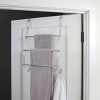 iDESIGN Classico Steel OverTheDoor Towel Rack with Storage Hooks Chrome - 3 of 4