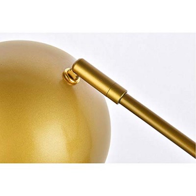 Adjustable Brass Globe Iron Table Lamp with Black Cord