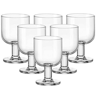 Bormioli Rocco Hosteria Medium Stackable Wineglasses, 6-Piece, 6.75 oz.