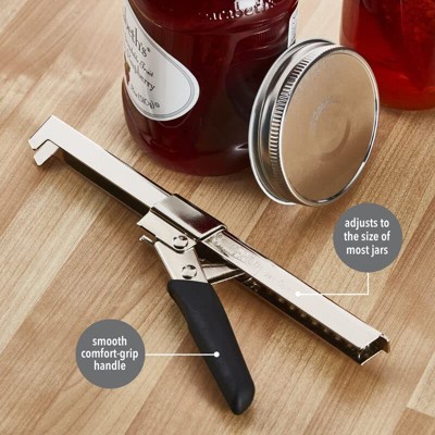Red Ergonomic Stainless Steel Jar Opener with Comfort Grip