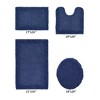 Edge Bath Rug 100% Premium Cotton Ultra-Soft Water Absorbent Tufted Solid Reversible 4 Piece Bathroom Rug Set for Machine Washable Bathmat - 2 of 2