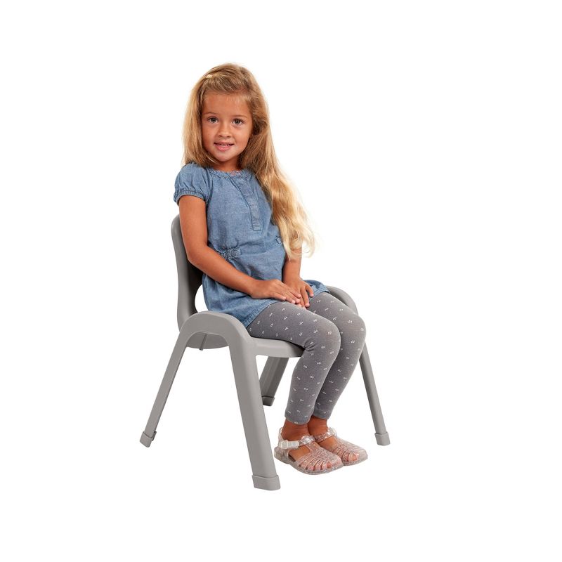 ECR4Kids SitRight Plastic Children’s Chair, Indoors and Outdoors, 11in Seat Height, 4-Pack, 4 of 13