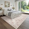 Washable Vintage  Medallion Rug Non Slip Low Pile Rug Soft RetroThrow Floor Cover Foldable Indoor Carpet for Living Room Bedroom Playroom Nursery - 4 of 4