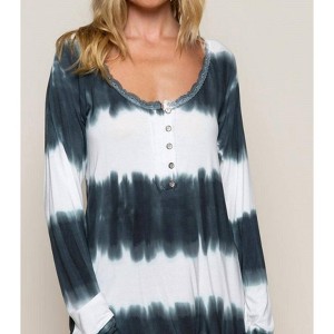 Women's Dip Dyed Long Sleeve Tee - POL - 1 of 3