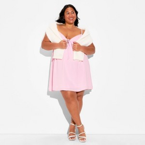 Women's Embellished Mini Babydoll Dress - Wild Fable™ - 1 of 3