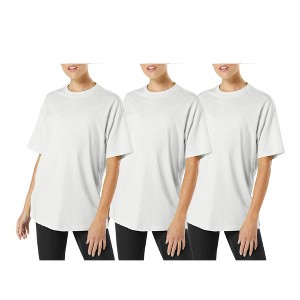 Blue Ice  Women's Loose Fitting  Short Sleeve Crew Neck Tee- 3 Pack - 1 of 1