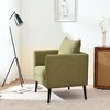 CAVINAS Modern Fabric Accent Chair, Mid Century Lounge Chair with Pillow, Upholstered Armchair for Living Room, Reading Chair with Wood Legs - 2 of 4