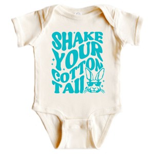 The Juniper Shop Shake Your Cotton Tail Wavy Baby Short Sleeve Bodysuit - 1 of 4
