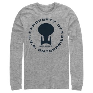 Men's Star Trek: The Next Generation Property Of The USS Enterprise Long Sleeve Shirt - 1 of 4
