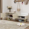 Modern Storage Bench, with Drawers & Removable Cushion, Shoe Bench, for Bedside, Living Room, Entryway, Multiple Design Styles & Color Combinations - 3 of 4