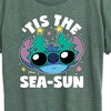 Women's - Lilo and Stitch - Tis the Sea-Sun Christmas Short Sleeve Graphic T-Shirt - 2 of 4
