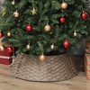 HOMCOM 27 inch Rustic Christmas Tree Collar, Plastic Woven Christmas Tree Skirt for Party, Holiday, Home Decoration, Coffee - 3 of 4