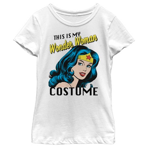 Girl's Wonder Woman This Is My Wonder Woman Costume T-shirt - White - Large  : Target