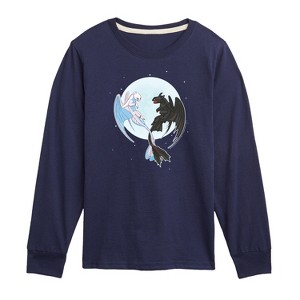 Boys' - How to Train Your Dragon - Night And Light Moon Long Sleeve Graphic T-Shirt - 1 of 4