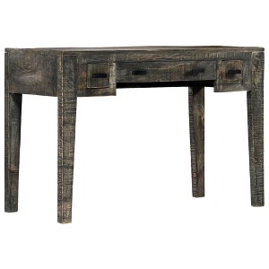vidaXL Desk Black 43.3"x19.7"x29.5" Solid Mango Wood - 1 of 1