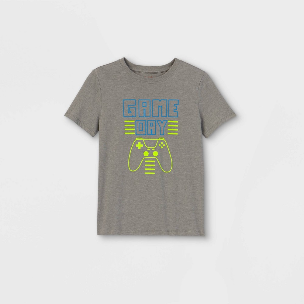Boys' Short Sleeve Gaming Console Graphic T-Shirt - Cat & Jack Gray L