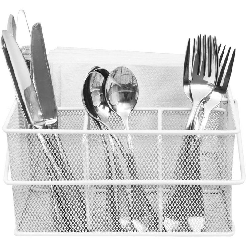 Sorbus Mesh Utensil Caddy - Organize & Serve in Style! Perfect for Kitchen, Parties, and More. Multi-purpose with Compartments & Sturdy Handle, 4 of 11