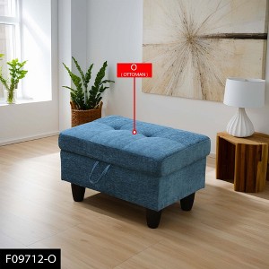 AndMakers 28.5 in. W Flannel Polyester Blend Rectangle Ottoman with Storage - 1 of 4