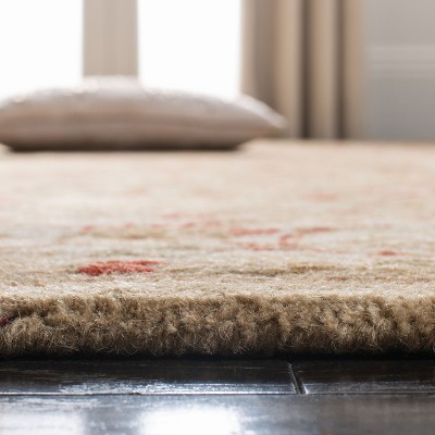 Moss and Beige 5' x 8' Hand-Tufted Wool Area Rug