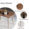 DOMETOUR 47" Modern Minimalist MDF Wood Color Dining Table, Black Legs, Computer desk, Office desk, Kitchen table for Home & Kitchen - 3 of 4
