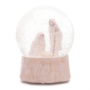 Handcrafted Nativity Musical Snow Globe White and Beige 5.7 inch by Melrose - 1 of 3