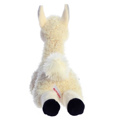 Aurora 12" White Plush Llama with Black Hooves