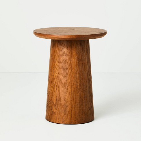 Round Wood Pedestal Accent Table - Hearth & Hand™ with Magnolia - image 1 of 4
