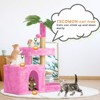 Modern Multicoloured 600 GSM Soft Plush Cat Tree Pet Tower with Scratching Post and Ball - 3 of 4