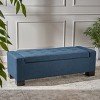 Airsurfer Button-Tufted Waffle Upholstered Storage Ottoman with Wood Legs - 4 of 4