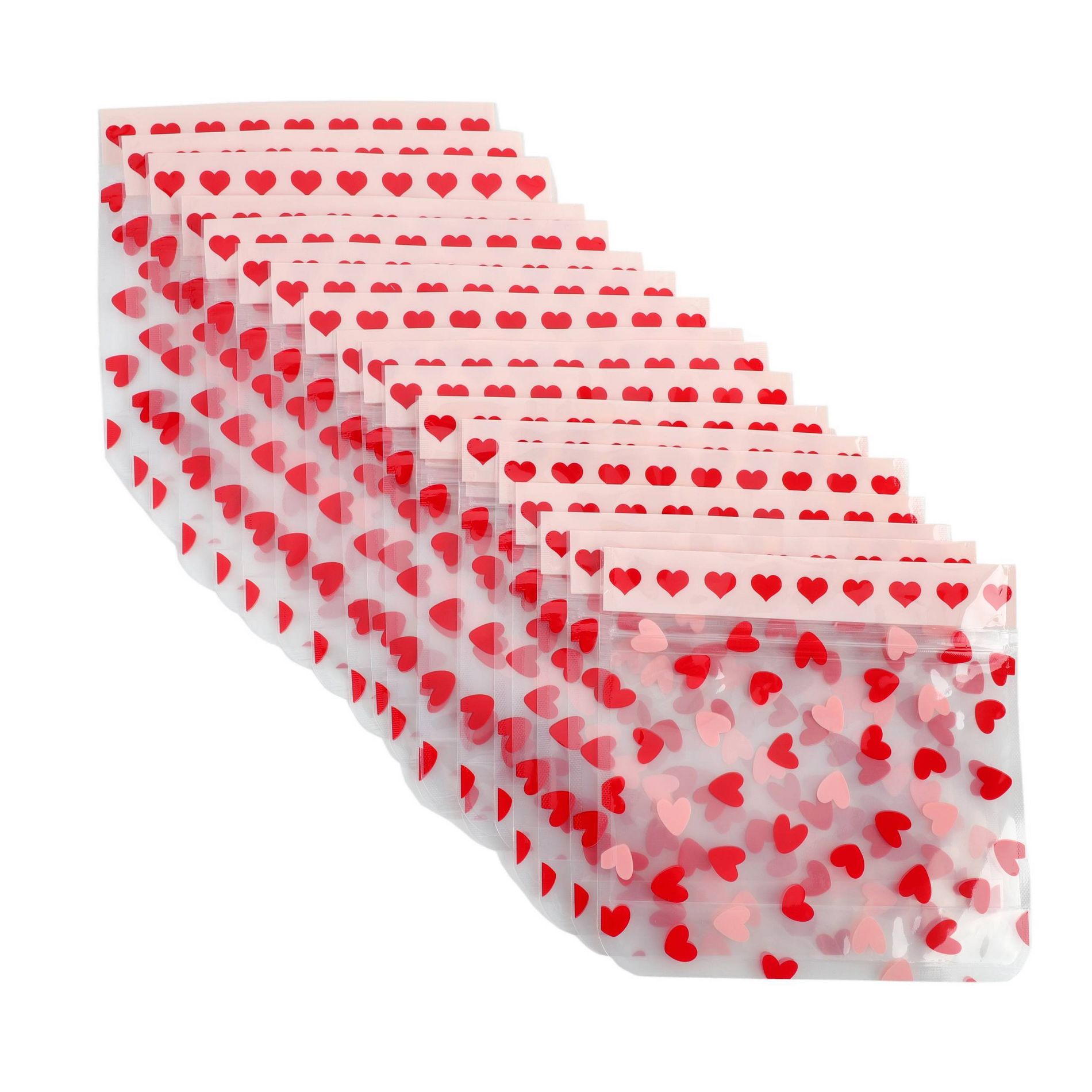 Cook With Color 20pk Zip Top Treat Bags Heart Print